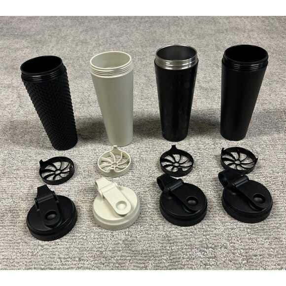 HydroJug Hydro SHKR Tumbler 24 oz. 700 ml Studded Shaker Black Cream Stainless 4 - Picture 1 of 13